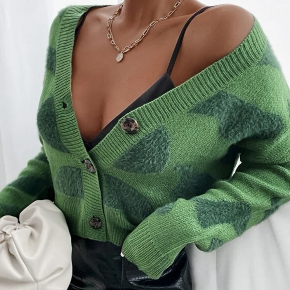 Green cardigan
